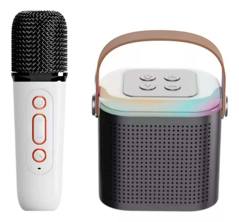 MINI KARAOKE PARLANTE BT CON LUZ + MICRÓFONO INALÁMBRICO RYC - 1