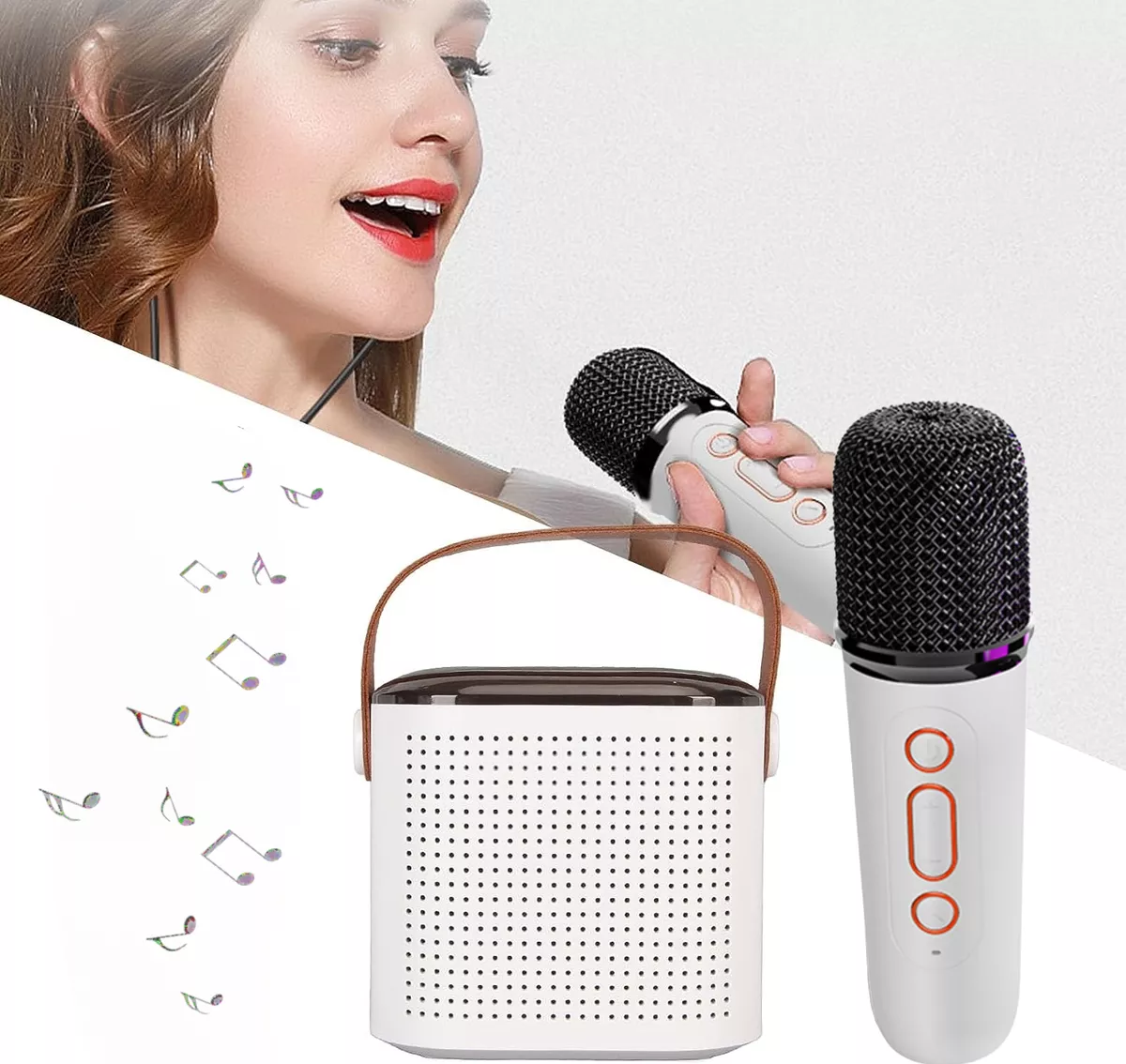 MINI KARAOKE PARLANTE BT CON LUZ + MICRÓFONO INALÁMBRICO RYC - 2