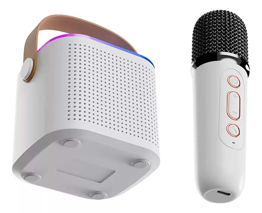 MINI KARAOKE PARLANTE BT CON LUZ + MICRÓFONO INALÁMBRICO RYC - 5