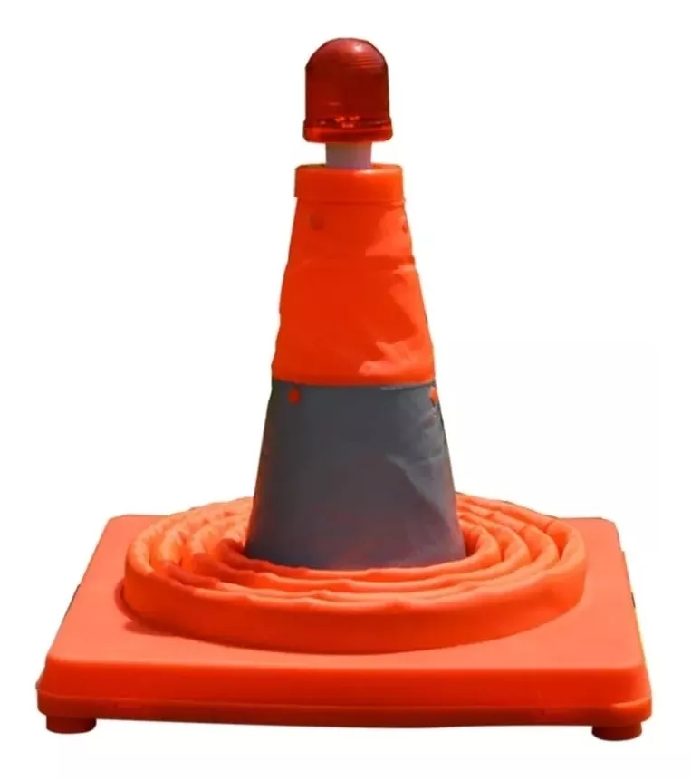 CONO RYC EMERGENCIA RETRACTIL REFLECTANTE CON LUZ LED 50 CM - 1
