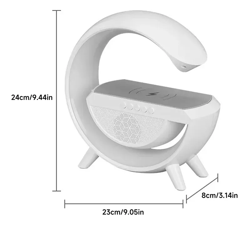 PARLANTE BLUETOOTH CN CARGADOR INALÁMBRICO + LÁMPARA LED RGB - 4