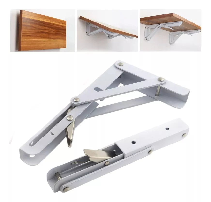 SET2 ESCUADRAS ABATIBLES METÁLICAS REPISA 200X105MM SOPORTE - 1