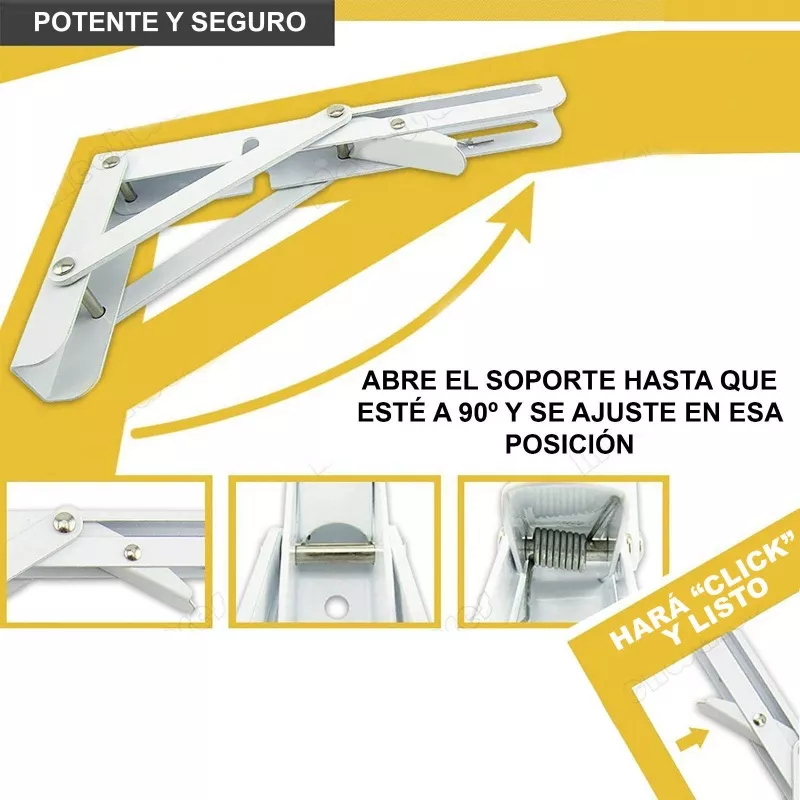 SET2 ESCUADRAS ABATIBLES METÁLICAS REPISA 200X105MM SOPORTE - 4