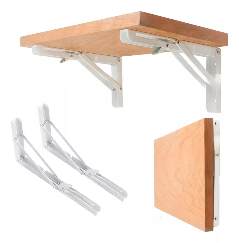 SET2 ESCUADRAS ABATIBLES METÁLICAS REPISA 400X215MM SOPORTE - 1
