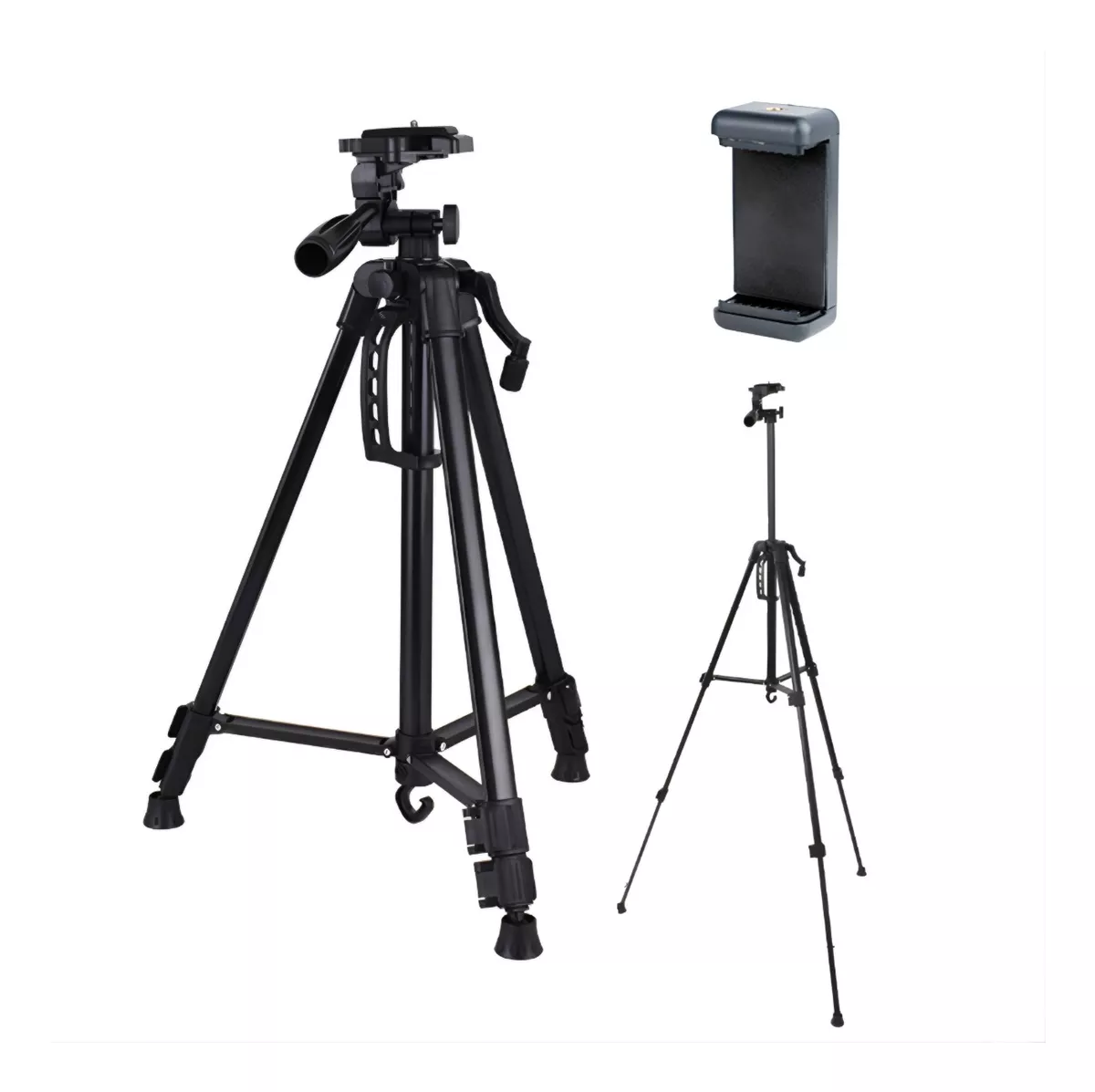 TRÍPODE PROFESIONAL CÁMARA/CELULAR UNIVERSAL ALUMINIO 130CM - 1
