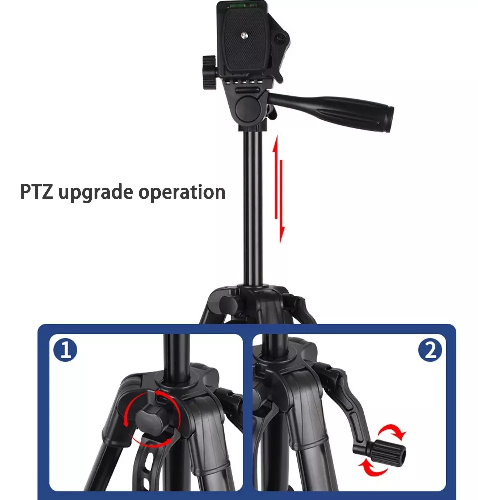 TRÍPODE PROFESIONAL CÁMARA/CELULAR UNIVERSAL ALUMINIO 130CM - 2