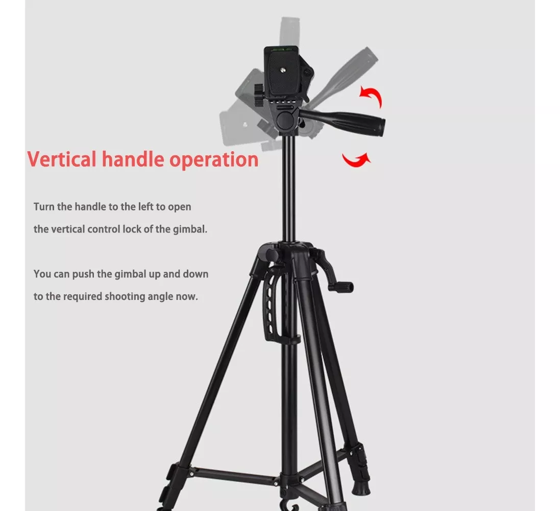 TRÍPODE PROFESIONAL CÁMARA/CELULAR UNIVERSAL ALUMINIO 130CM - 3