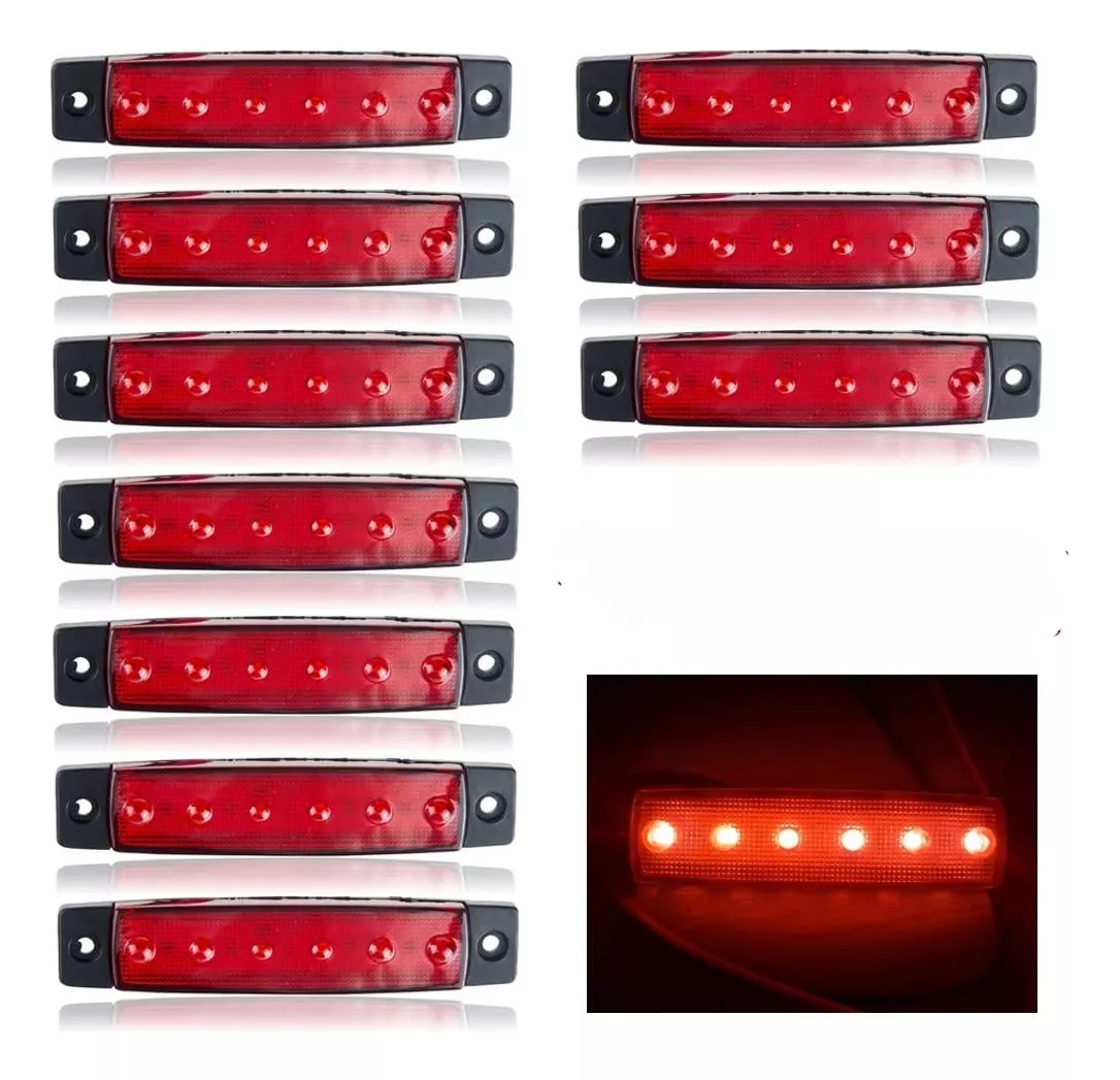 X10 LUZ LED DE TROCHA LATERAL POSICIÓN BIVOLTAJE 12-24V 6LED - 1