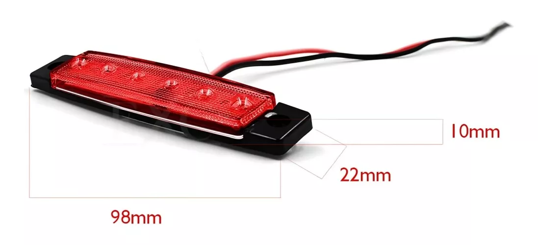 X10 LUZ LED DE TROCHA LATERAL POSICIÓN BIVOLTAJE 12-24V 6LED - 4
