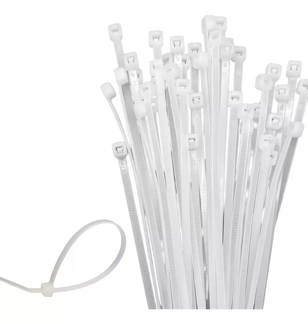 SET 100 AMARRAS PLÁSTICAS 4.8X200MM PRECINTO NYLON MULTIUSO - 1