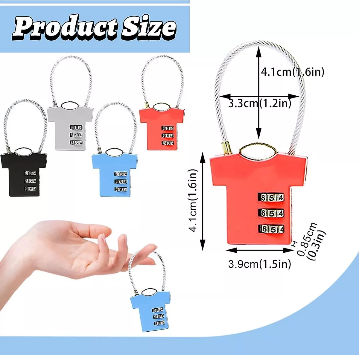 MINI CANDADO DE SEGURIDAD CON CONTRASEÑA MULTIUSO DISEÑO - 5