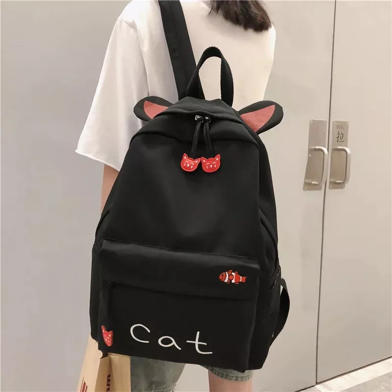 MOCHILA CON OREJITA GATO BOLSO ESCOLAR KAWAI JUVENIL CAT R&C - 2