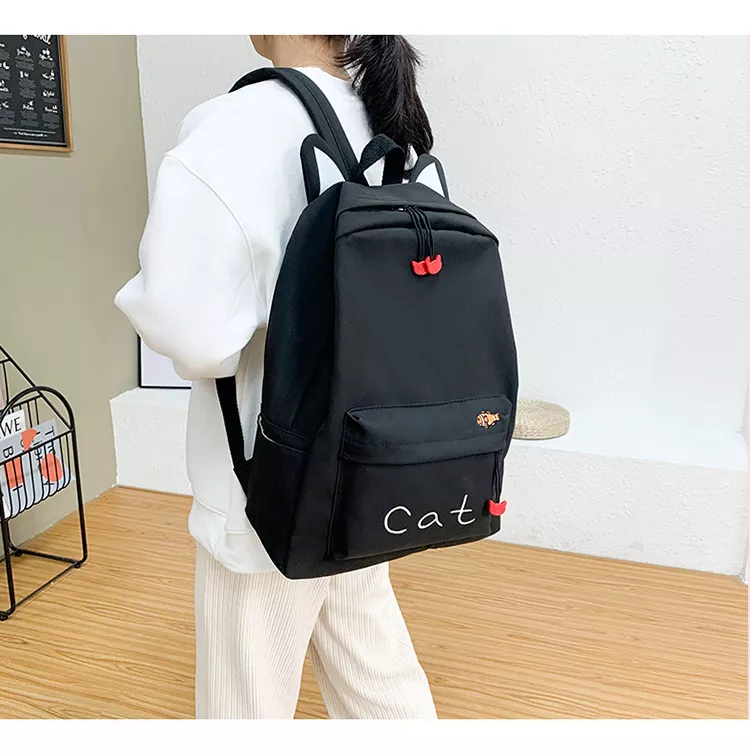 MOCHILA CON OREJITA GATO BOLSO ESCOLAR KAWAI JUVENIL CAT R&C - 4