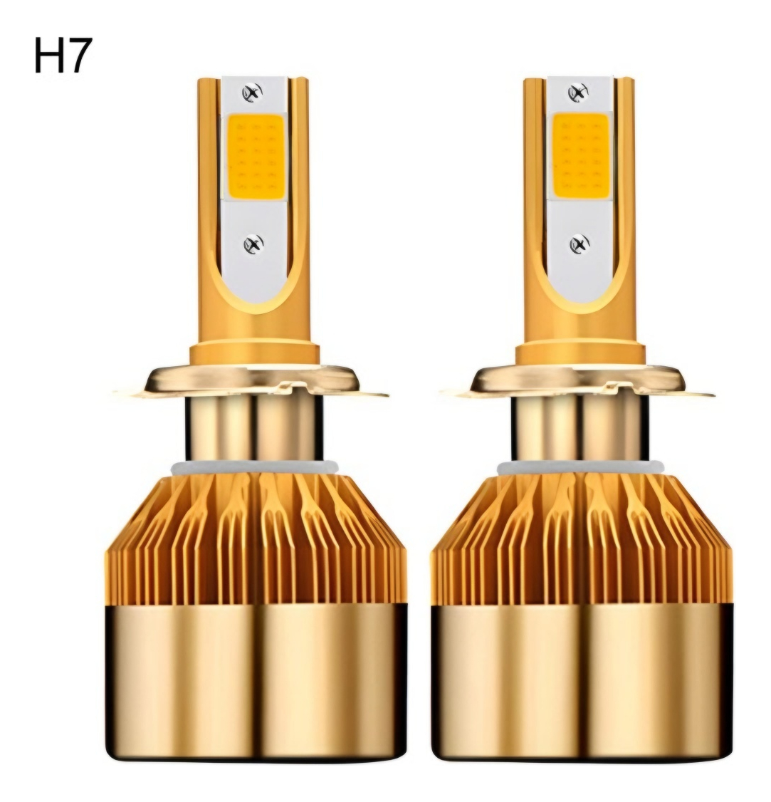 X2 AMPOLLETA DORADA RYC LUZ LED ROSA AUTO 12V H7 - 3