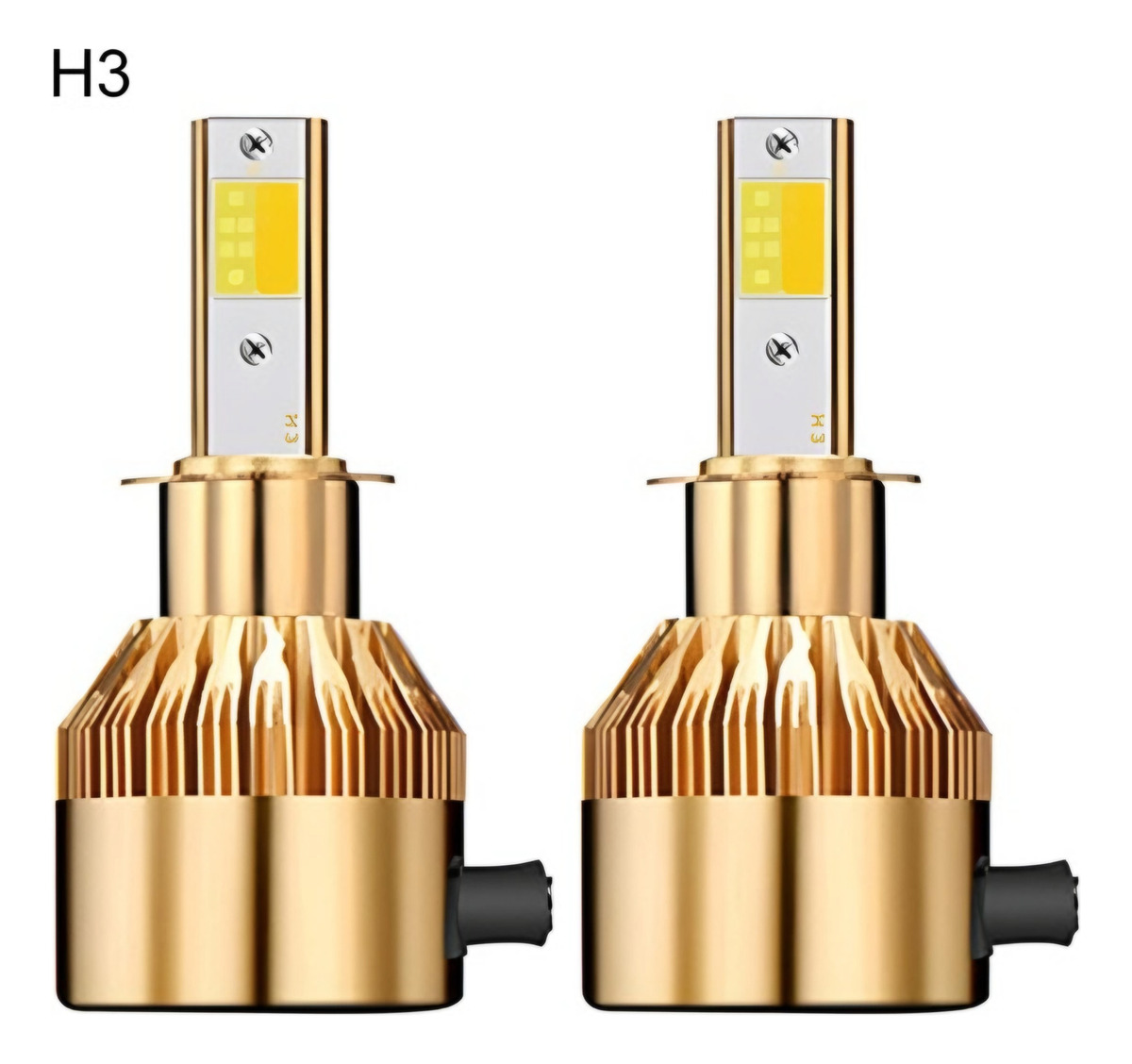 X2 AMPOLLETA DORADA RYC LUZ LED ROSA AUTO 12V H3 - 3