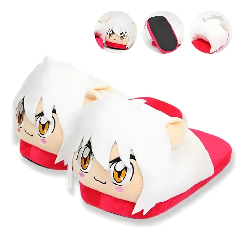 PANTUFLAS ACOLCHADA ABIERTA ANIME INUYASHA TALLA 36-41 KAWAI - 1
