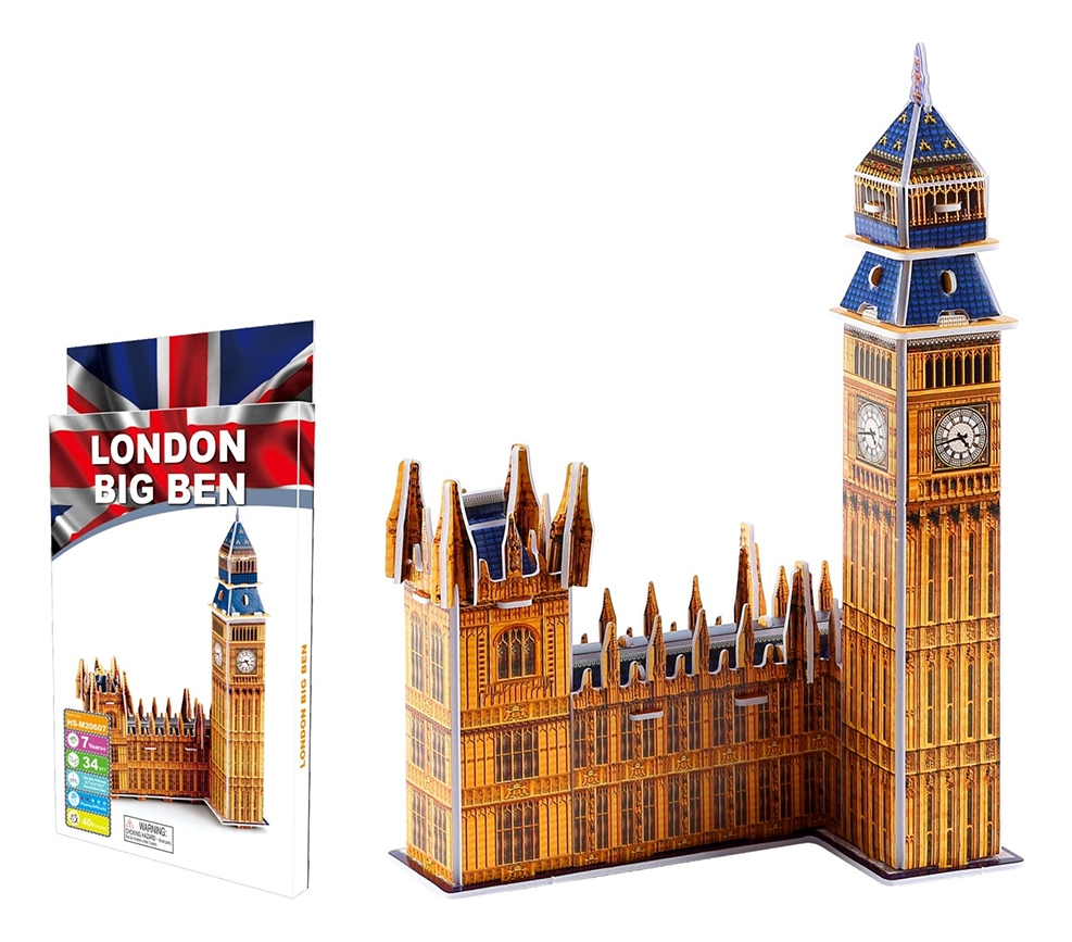 PUZZLE 3D -LONDON BIG BEN- 34 PIEZAS MINI ROMPECABEZA 3D - 1