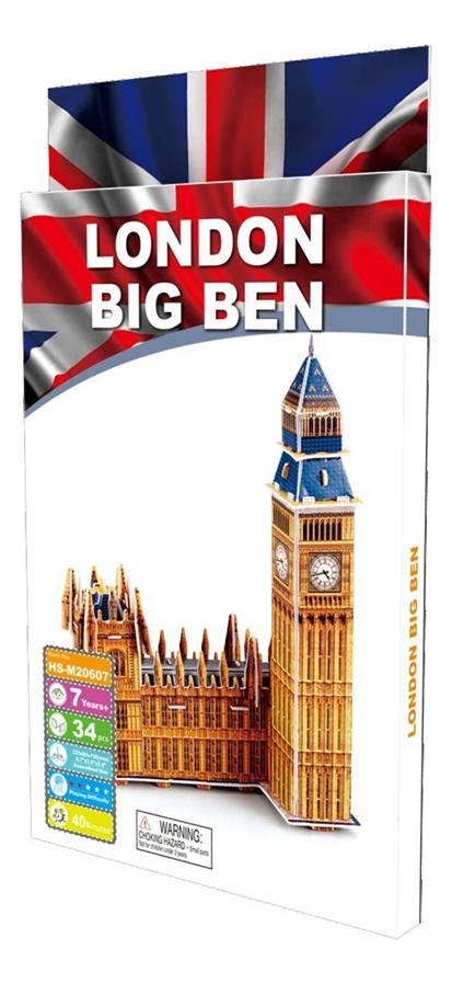 PUZZLE 3D -LONDON BIG BEN- 34 PIEZAS MINI ROMPECABEZA 3D - 3