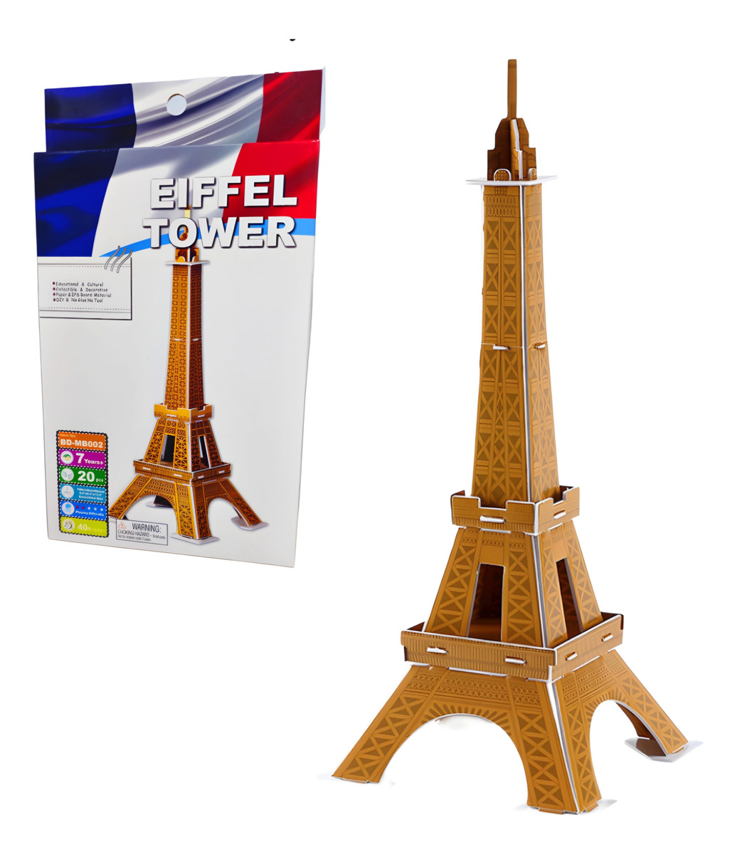 PUZZLE 3D - EIFFEL TOWER- 20 PIEZAS MINI ROMPECABEZA 3D RYC - 1