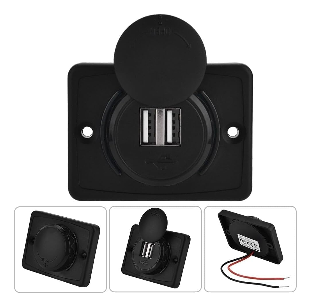 CARGADOR USB DUAL SOBREPUESTO CUBIERTA PROTECTOR 2.1A 12-24V - 2