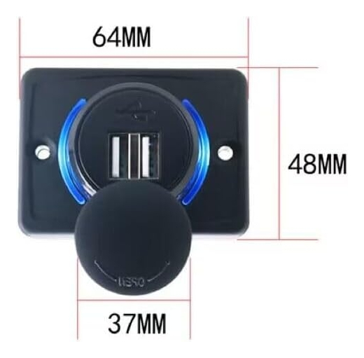 CARGADOR USB DUAL SOBREPUESTO CUBIERTA PROTECTOR 2.1A 12-24V - 3