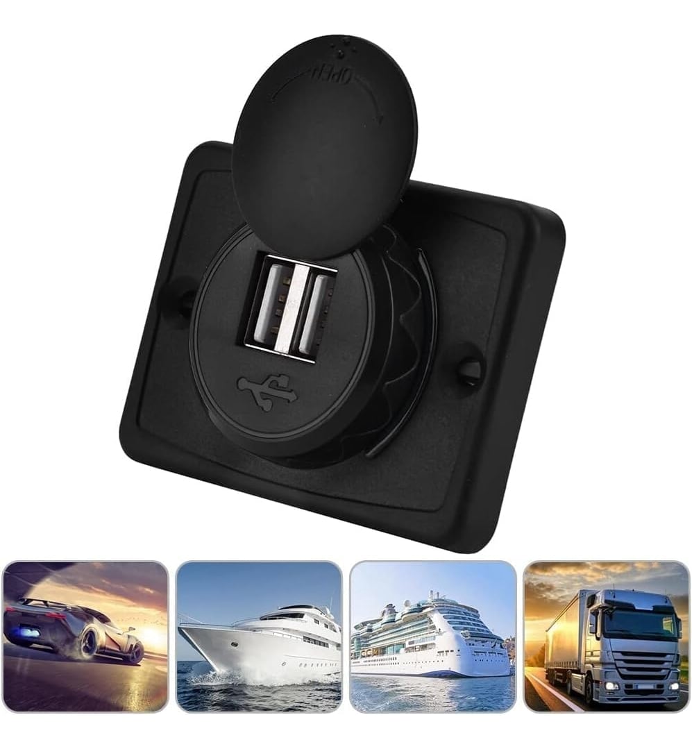 CARGADOR USB DUAL SOBREPUESTO CUBIERTA PROTECTOR 2.1A 12-24V - 7