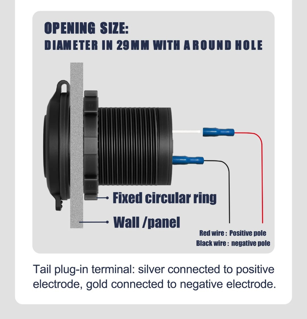 CARGADOR DOBLE USB 18W TYPE C 30W CARGA RAPIDA LUZ AZUL 12-24V - 8