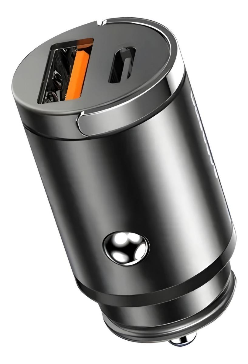 CARGADOR AUTO INVISIBLE CARGA RÁPIDA 15WTIPOC 18WUSB 12-24V EN COLOR NEGRO CC330 - 1