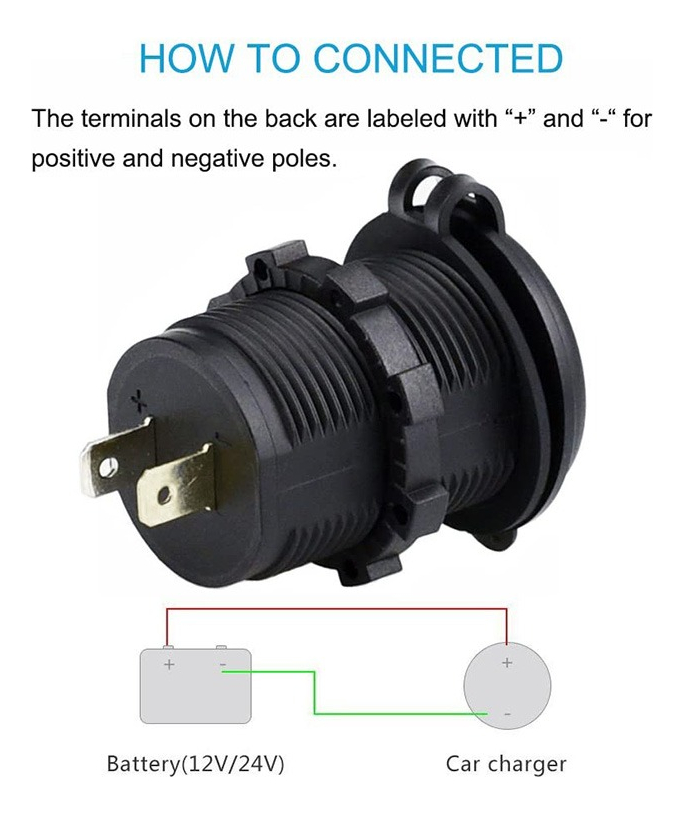 CARGADOR DOBLE USB ADAPTADOR ENCENDEDOR CON LUZ AZUL 24740 12V 1A/2.1A - 5