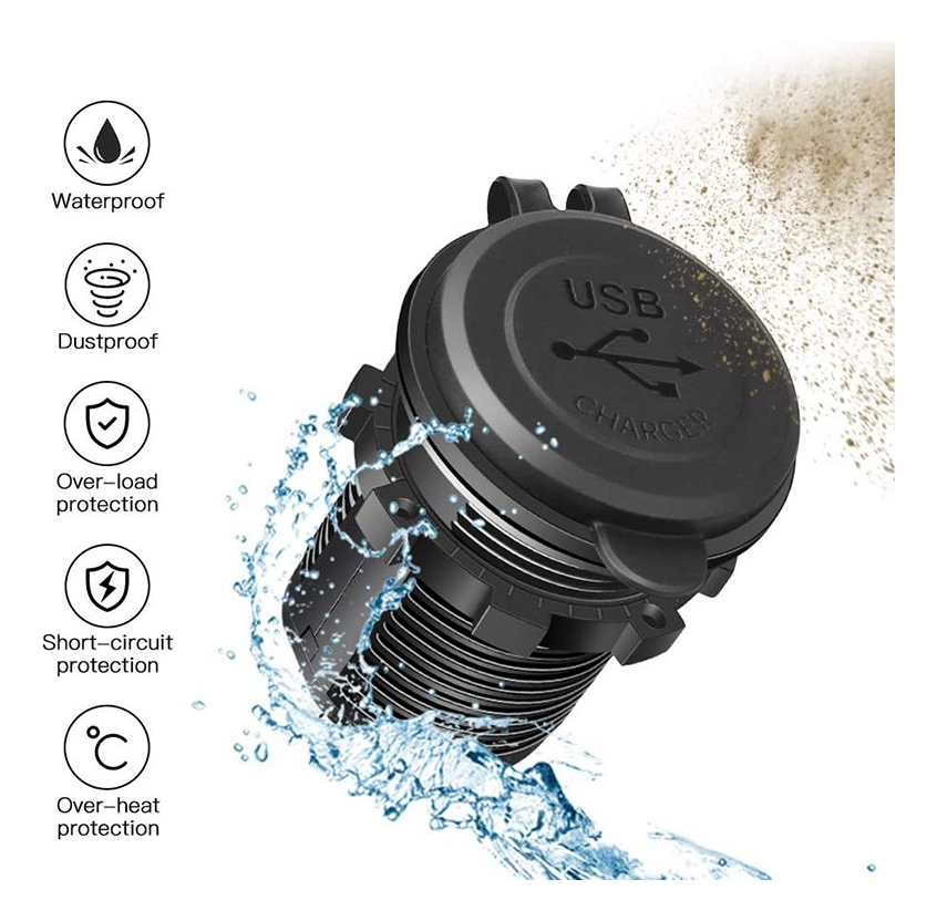 CARGADOR DOBLE USB ADAPTADOR ENCENDEDOR CON LUZ AZUL 24740 12V 1A/2.1A - 10