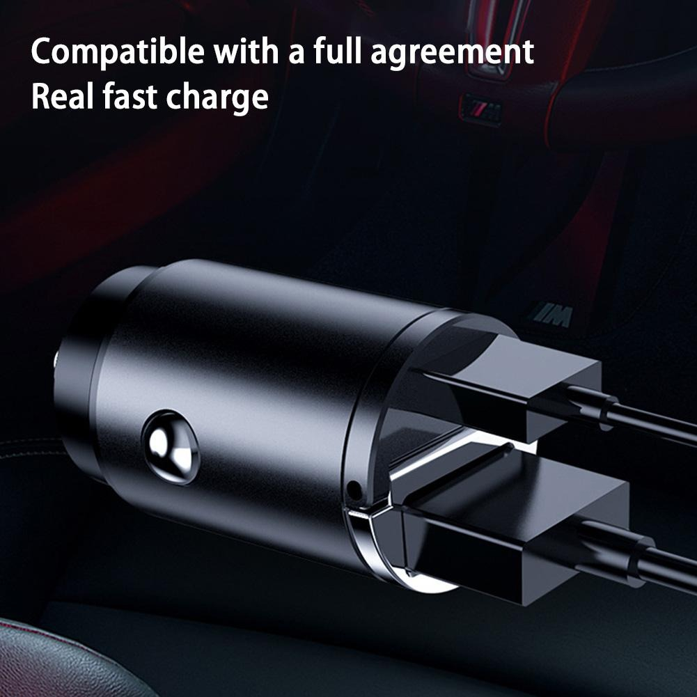 CARGADOR AUTO INVISIBLE CARGA RÁPIDA 100W TIPOC Y USB 12-24V GRIS OSCURO CC326 - 4