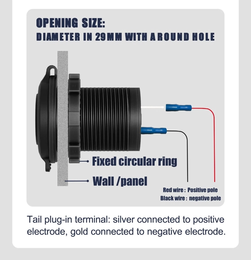 CARGADOR DOBLE USB 18W TYPE C 30W CARGA RAPIDA LUZ EN COLOR ROJO 12-24V - 2