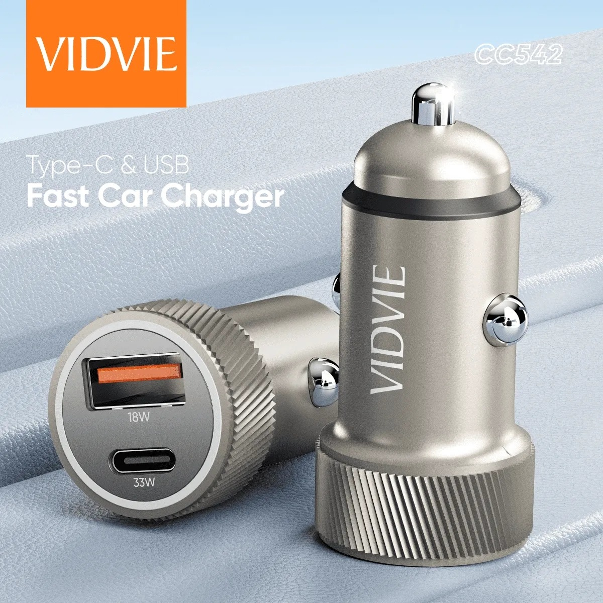CARGADOR AUTO ADAPTADOR CARGA RÁPIDA 33W TIPOC 18W USB 12-24 GRIS CC542 - 4