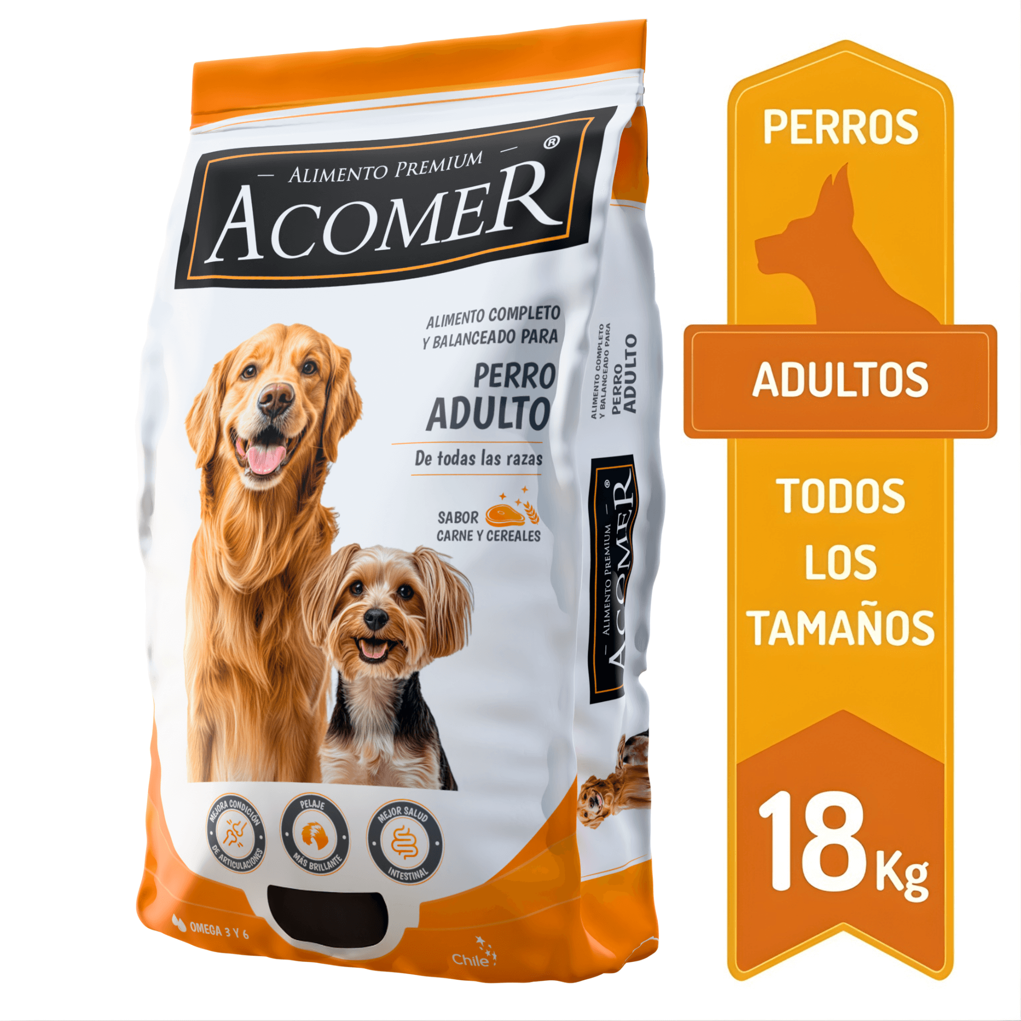 ALIMENTO SECO PERROS ADULTO ACOMER 18 KG - 1