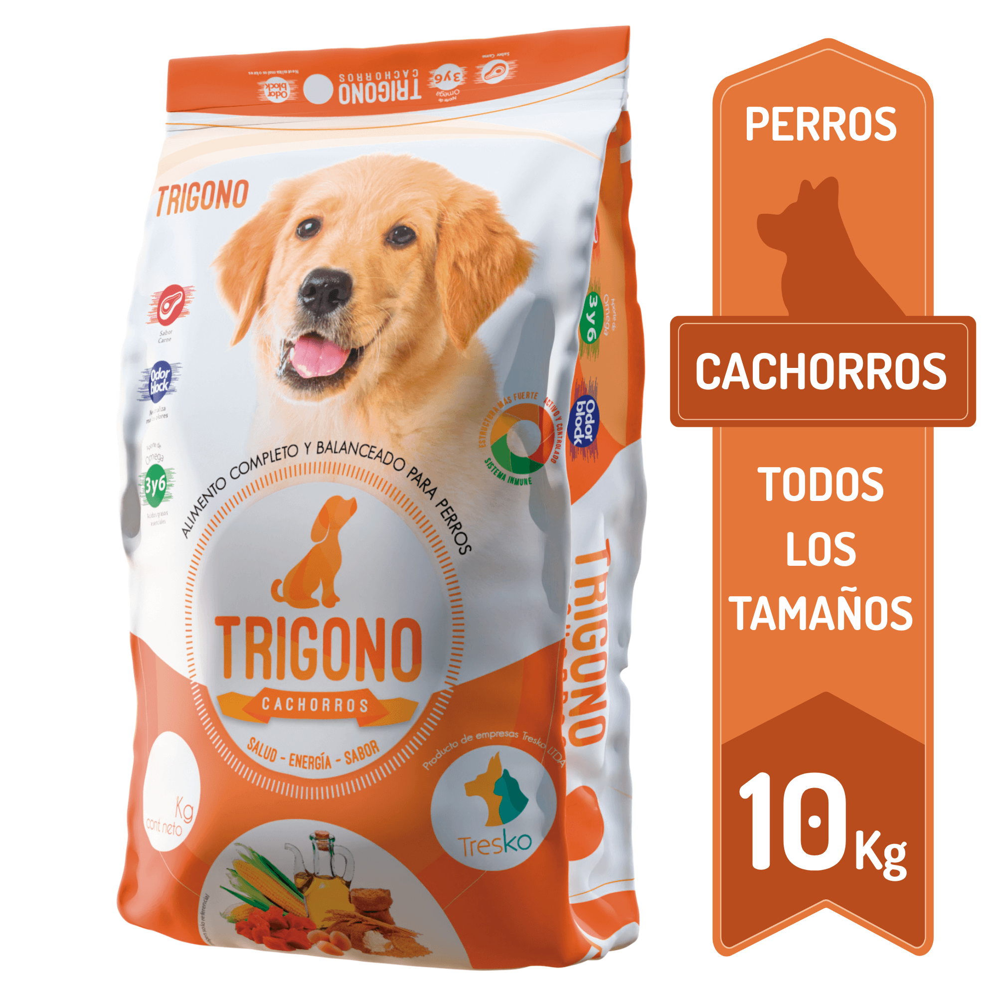ALIMENTO SECO PERROS CACHORRO TRIGONO SABOR CARNE 10 KG - 1
