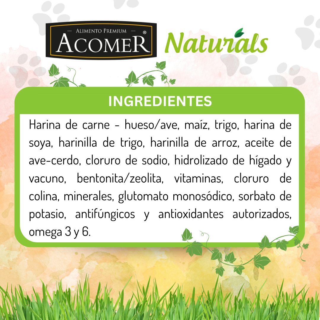 ALIMENTO SECO PERROS ADULTO ACOMER 9 KG NATURALS - 2
