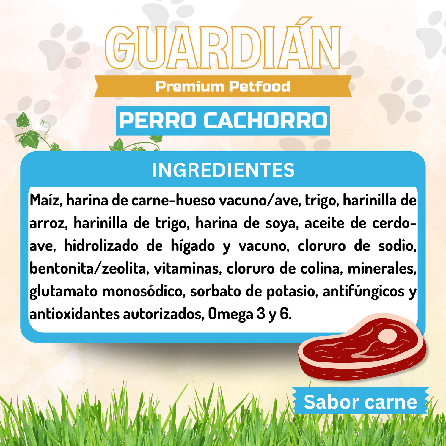 ALIMENTO SECO PERROS CACHORRO GUARDIAN SABOR CARNE 16 KG GUARDIÁN - 3