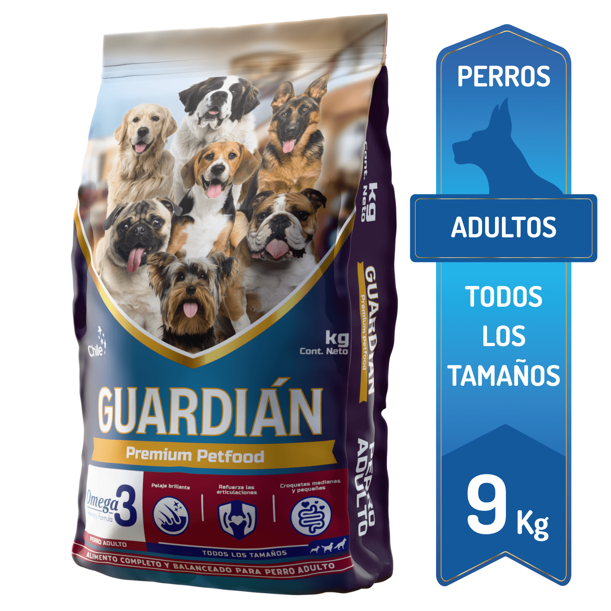 ALIMENTO SECO PERROS ADULTO GUARDIAN SABOR CARNE 9 KG GUARDIÁN - 1