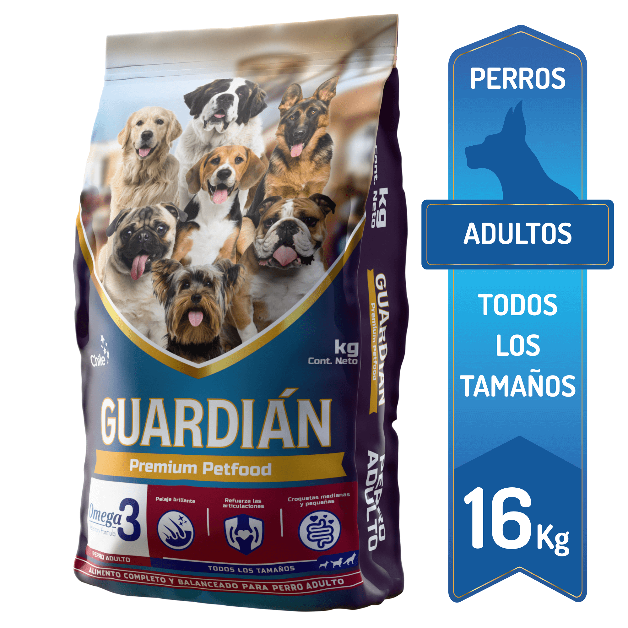 ALIMENTO SECO PERROS ADULTO GUARDIAN SABOR CARNE 16 KG GUARDIÁN - 1