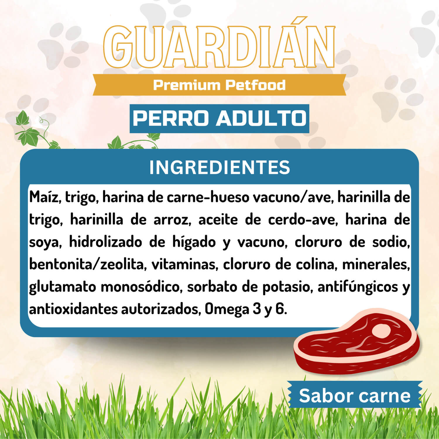 ALIMENTO SECO PERROS ADULTO GUARDIAN SABOR CARNE 16 KG GUARDIÁN - 3