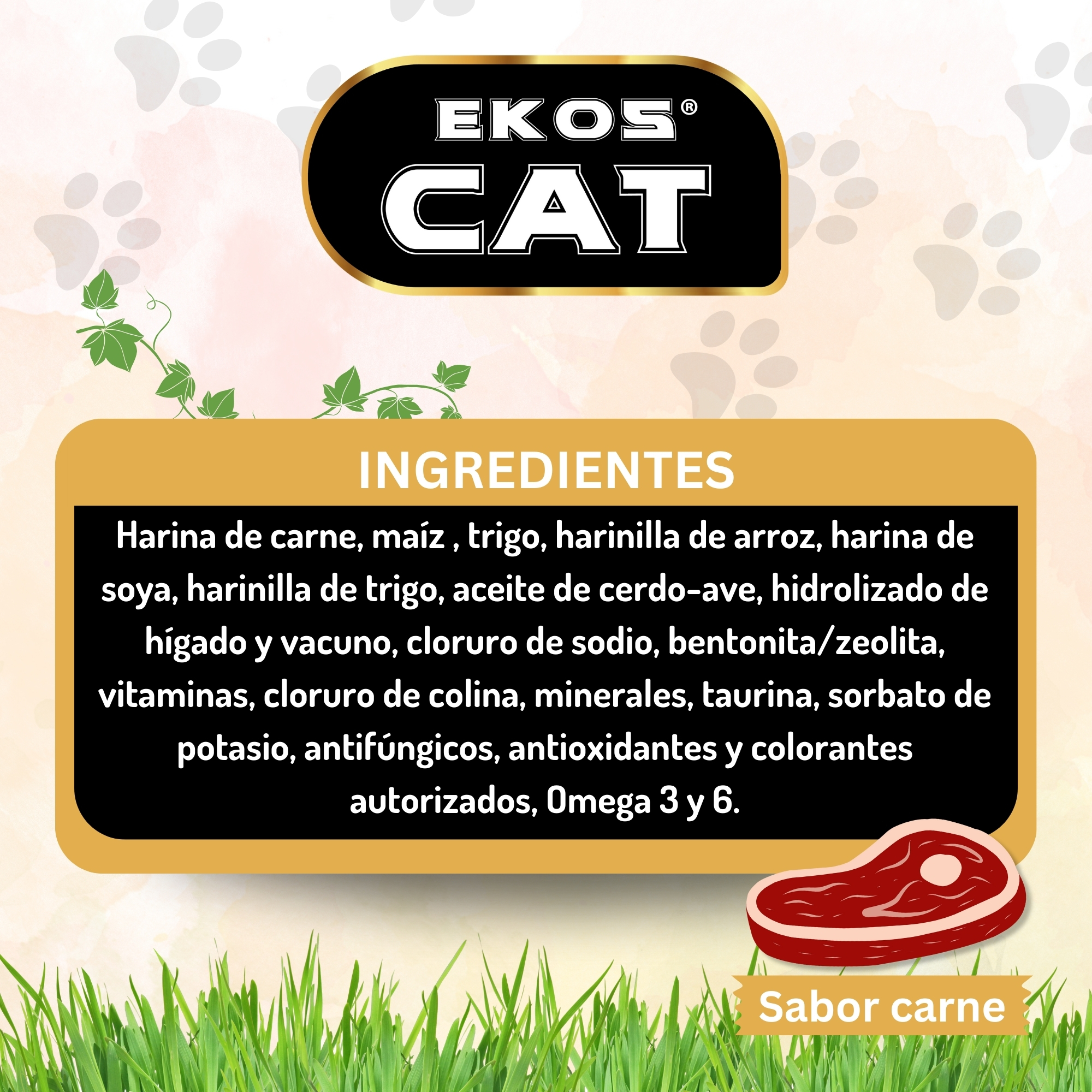 ALIMENTO SECO GATOS ADULTO EKOSCAT SABOR CARNE 16 KG - 4