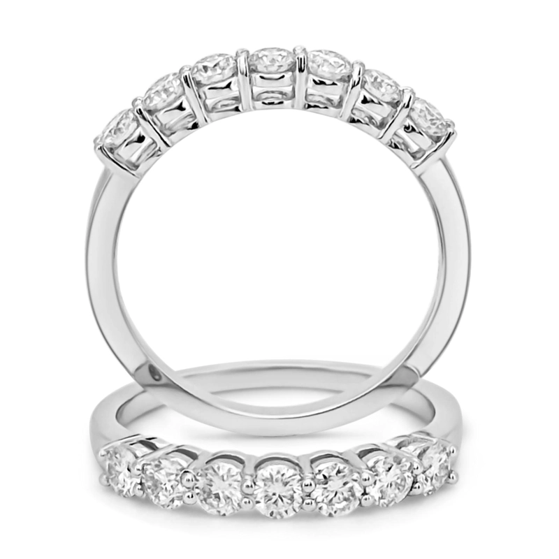 ANILLO CON SIETE BRILLANTES MOISSANITA - 1