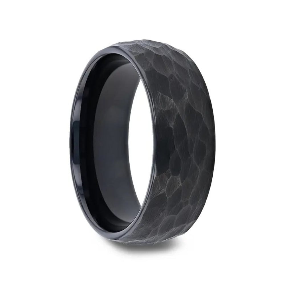 ANILLO DE COMPROMISO HOMBRE BOOMZAIR MODELO MARTILLADO TUNGSTENO 6MM - 1