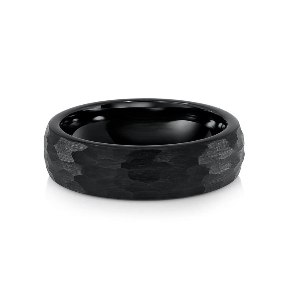 ANILLO DE COMPROMISO HOMBRE BOOMZAIR MODELO MARTILLADO TUNGSTENO 6MM - 2