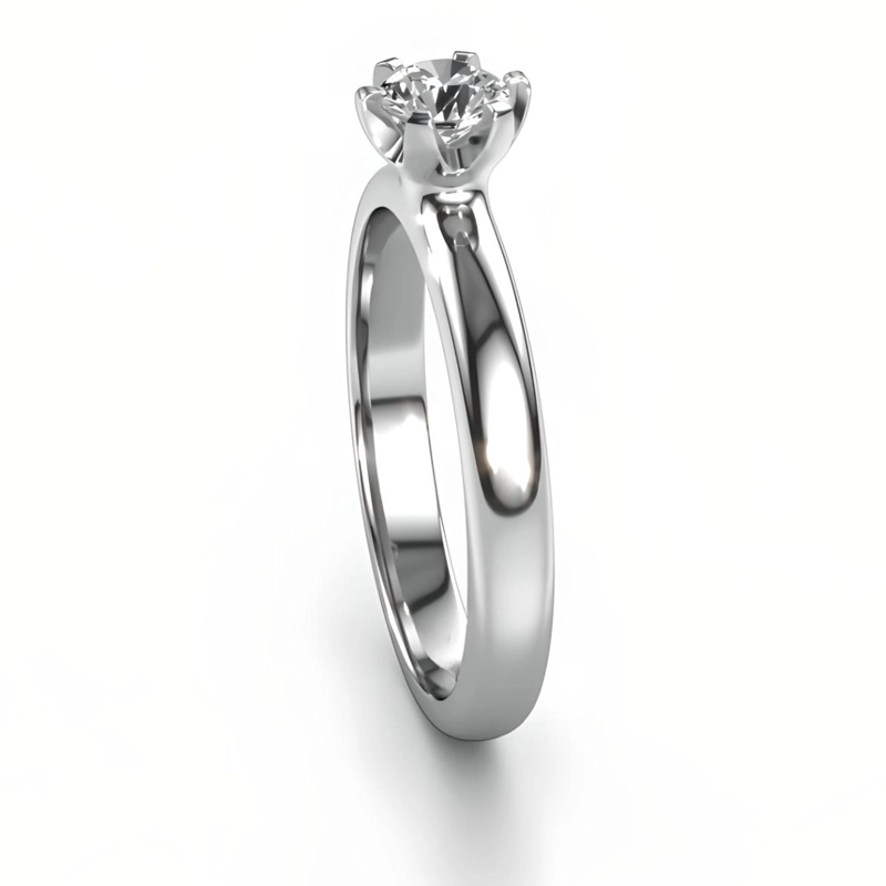 ANILLO DE COMPROMISO SOLITARIO DEVENITE - PLATA LEY RODINADA Y MOISSANITAS - 2