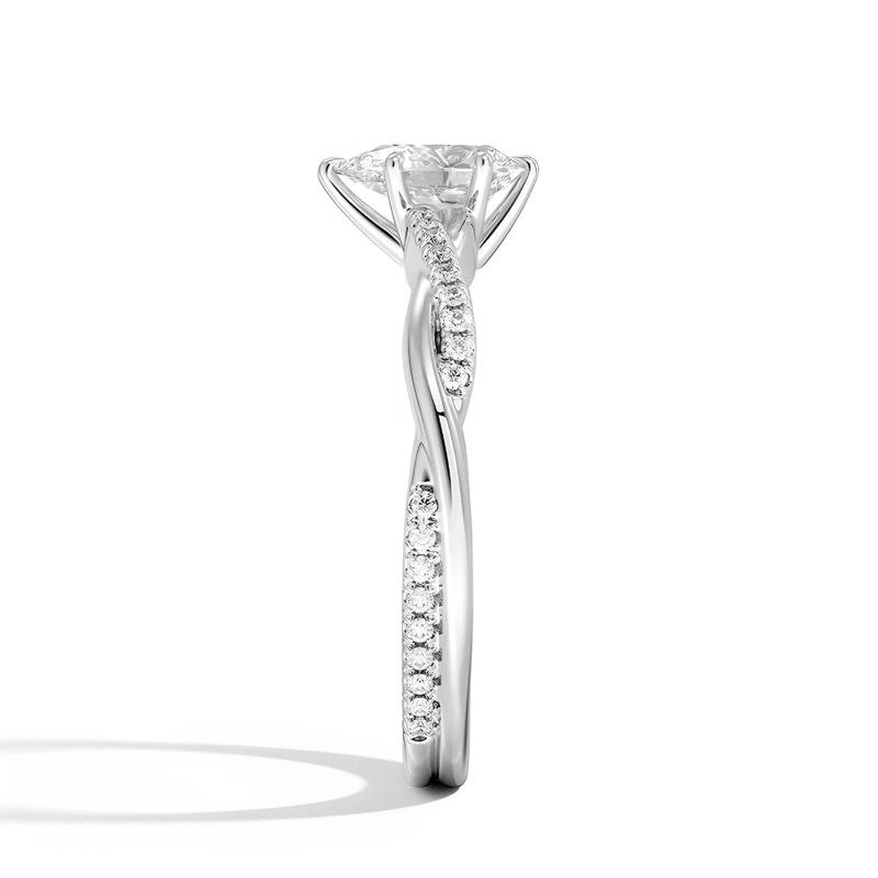 ANILLO DE COMPROMISO CORTE PERA EN ESTILO TRENZADO - 2
