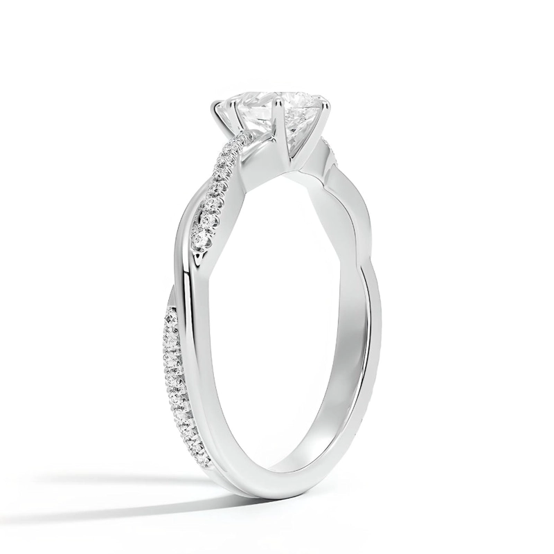 ANILLO DE COMPROMISO CORTE PERA EN ESTILO TRENZADO - 3