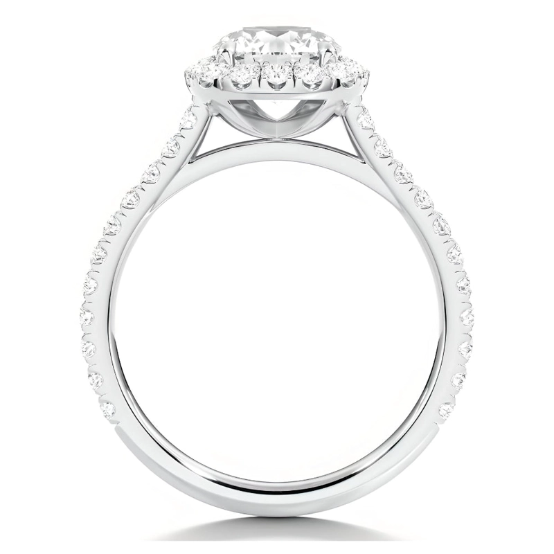 ANILLO DE COMPROMISO CON BRILLANTE 1 CT EN HALO FORMA CUSHION - 3