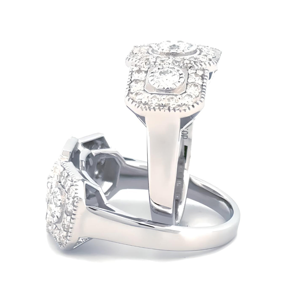 ANILLO DE COMPROMISO BOOMZAIR 'DAKOTA' CON MOISSANITAS EN PLATA LEY RODINADA - 2