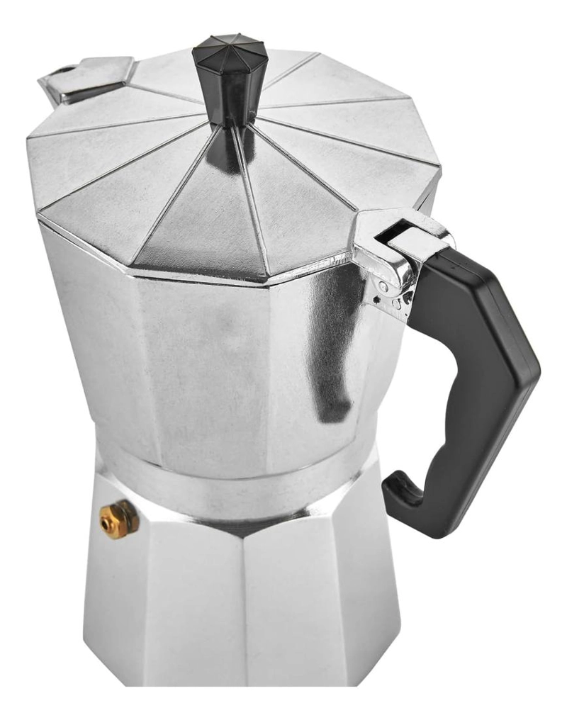 CAFETERA EXPRESSO ITALIANA ALUMINIO 9 TAZAS GRIS OSCURO - 1